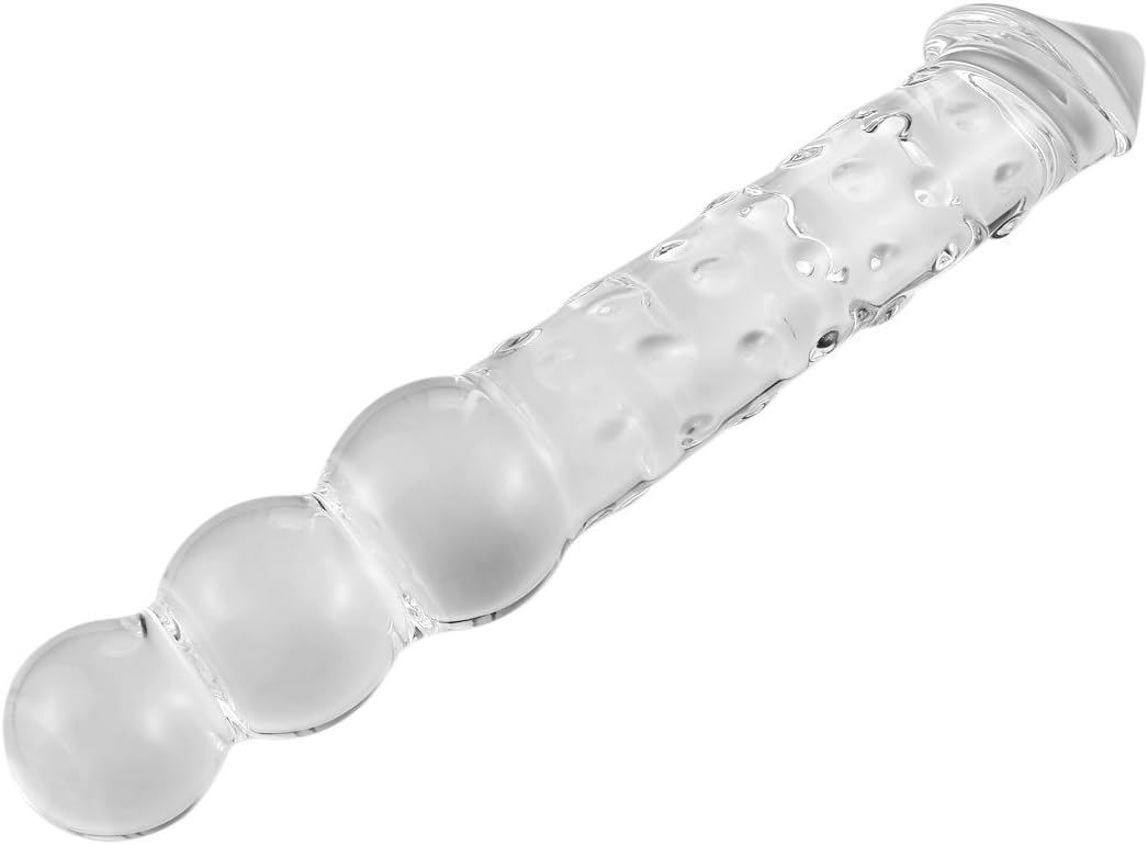Doppelseitiger Glasdildo mit G-Punkt-Stimulator, Large