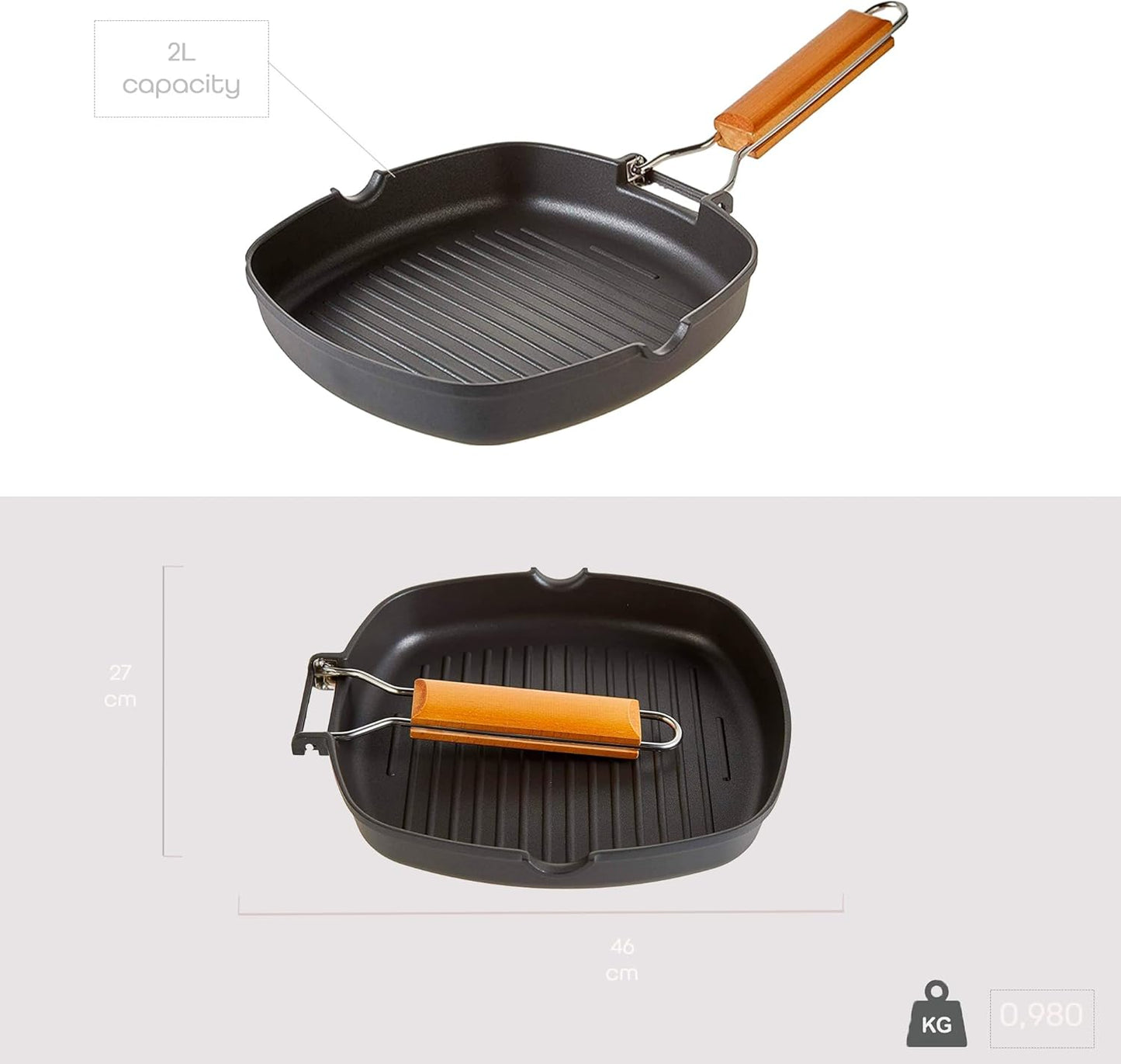 Ecostone Antihaft-Grillpfanne, 28 x 28 cm