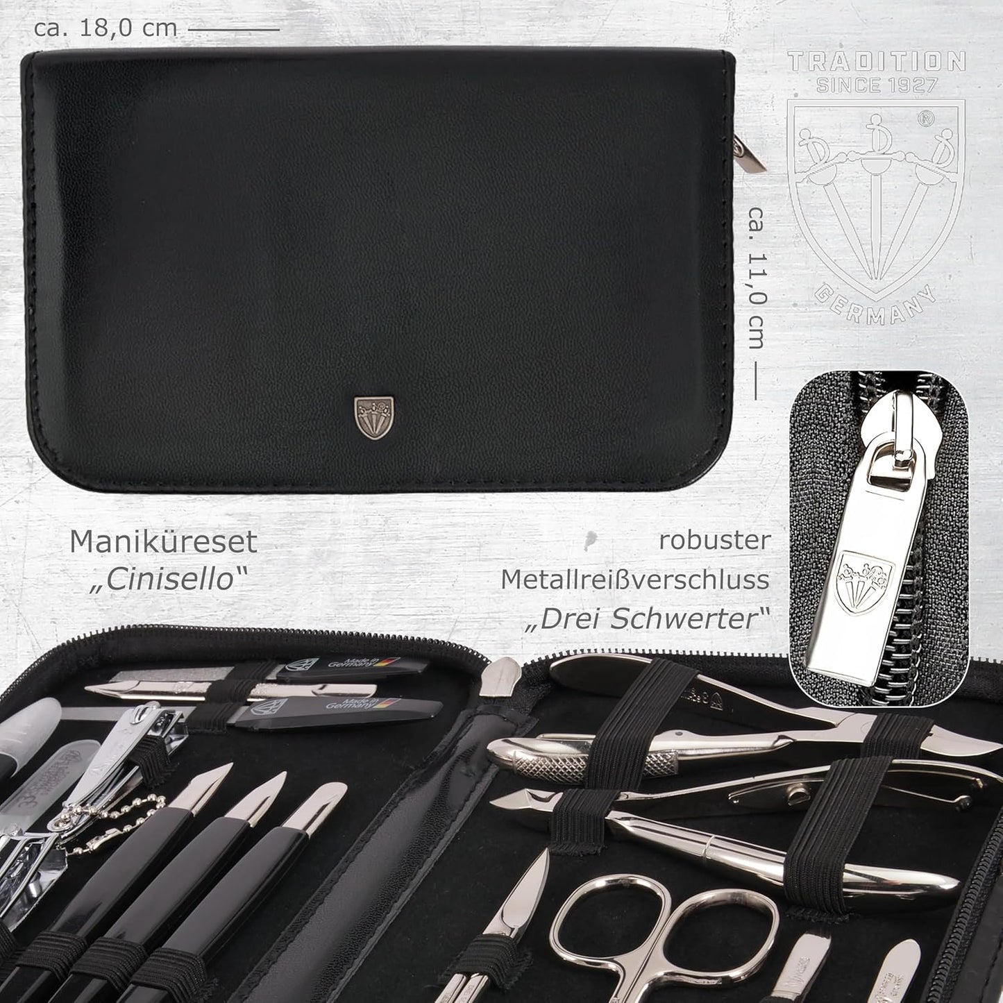 16-tlg. Maniküre-Pediküre-Set Cinisello, SCHWARZ