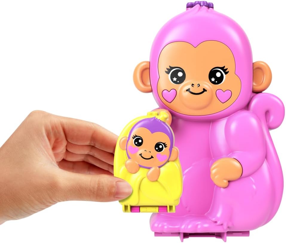 2-in-1 Affenmama und Baby Spielset mit Zubehör, Affenmama und Baby