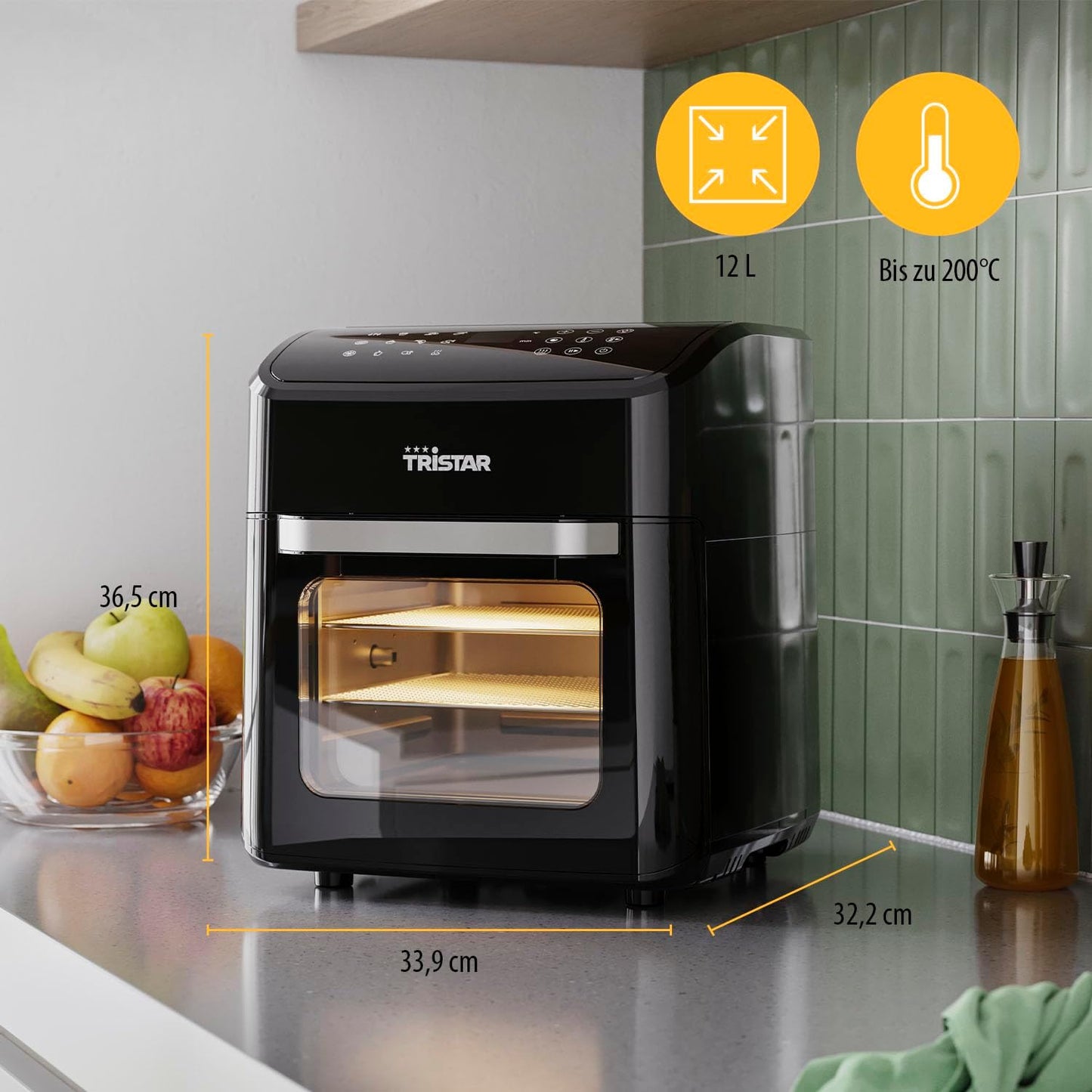2-in-1 Mini-Backofen & Heissluftfritteuse FR-9065, Heissluftfritteuse und Ofen 12L