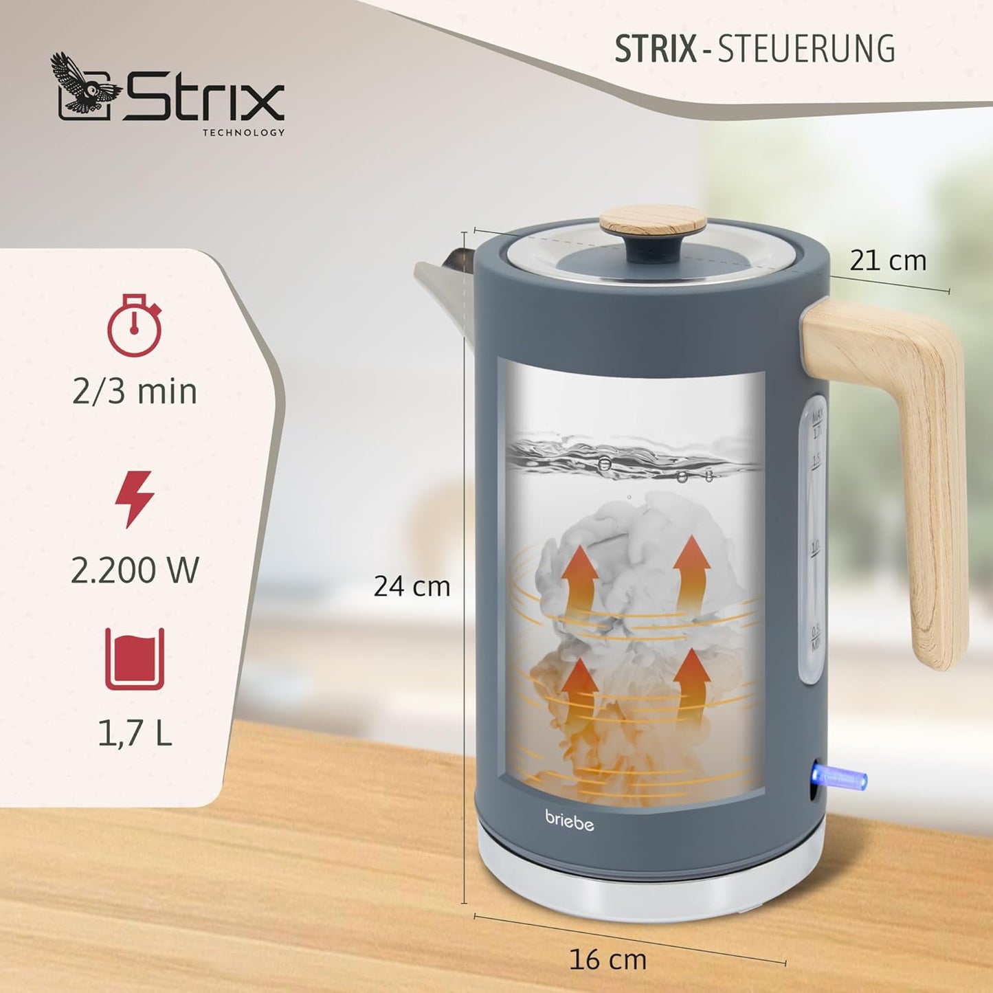 Nordic Frühstücksset mit Toaster & Wasserkocher, Grau