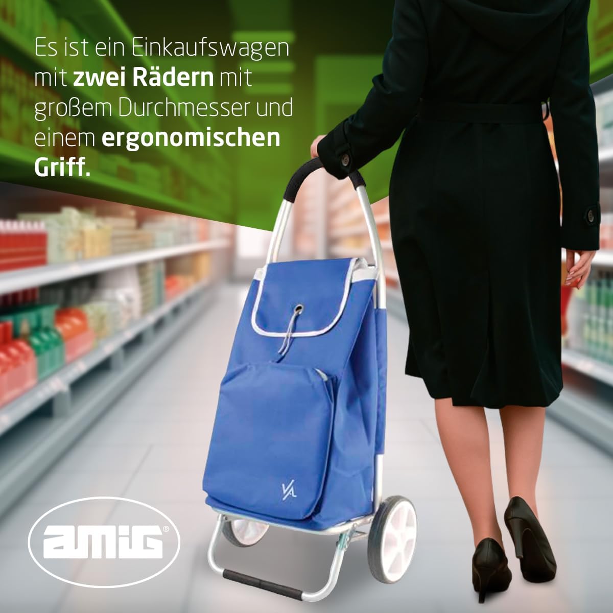 Einkaufstrolley mit Thermofunktion, Blau