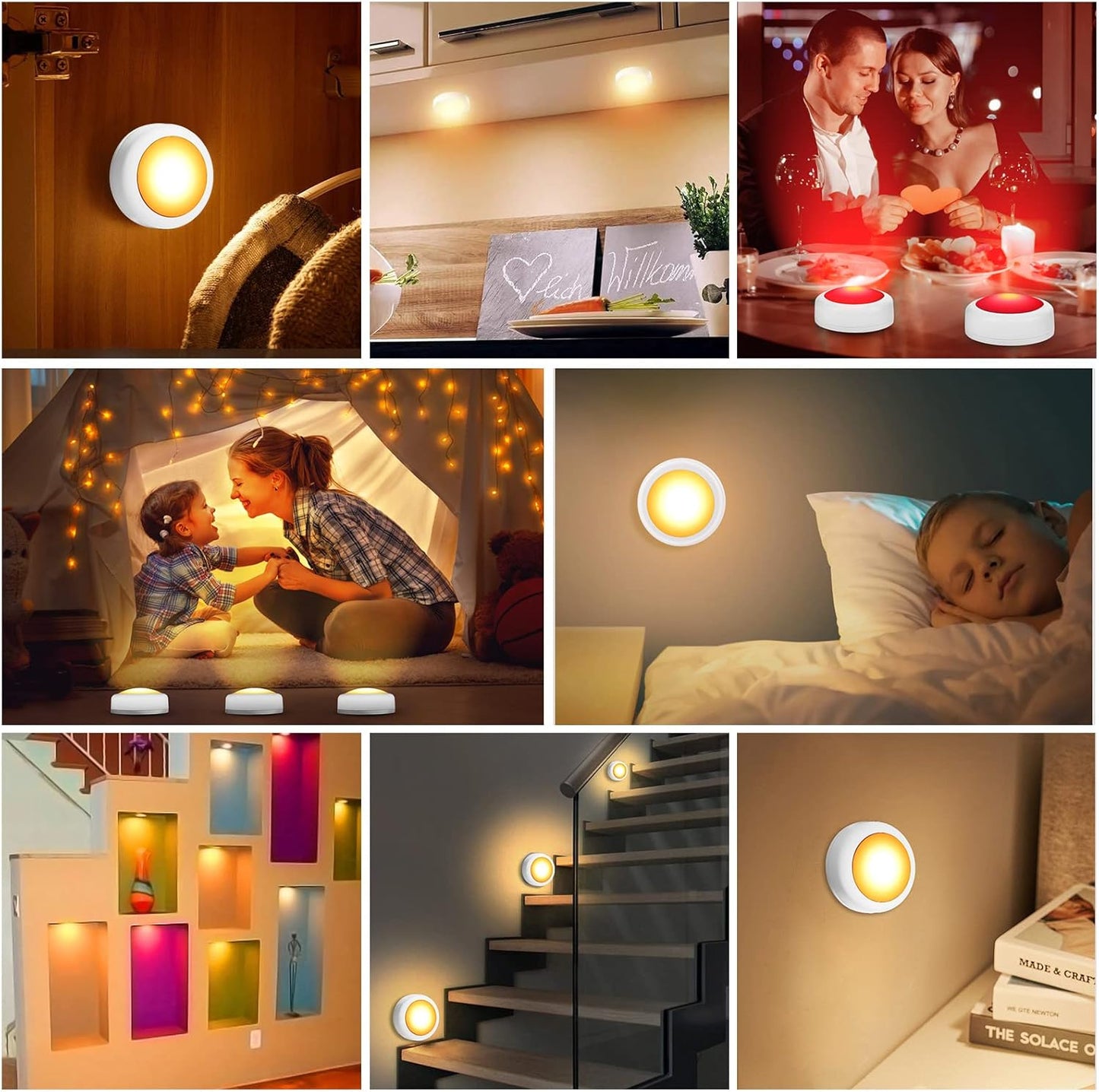 LED Schrankunterbauleuchten mit Fernbedienung, 6 LED Spots