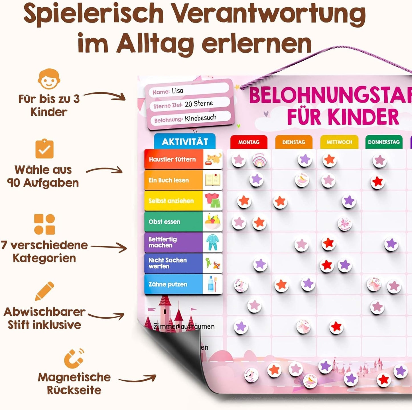Belohnungstafel für Kinder, Tafel-Prinzessin