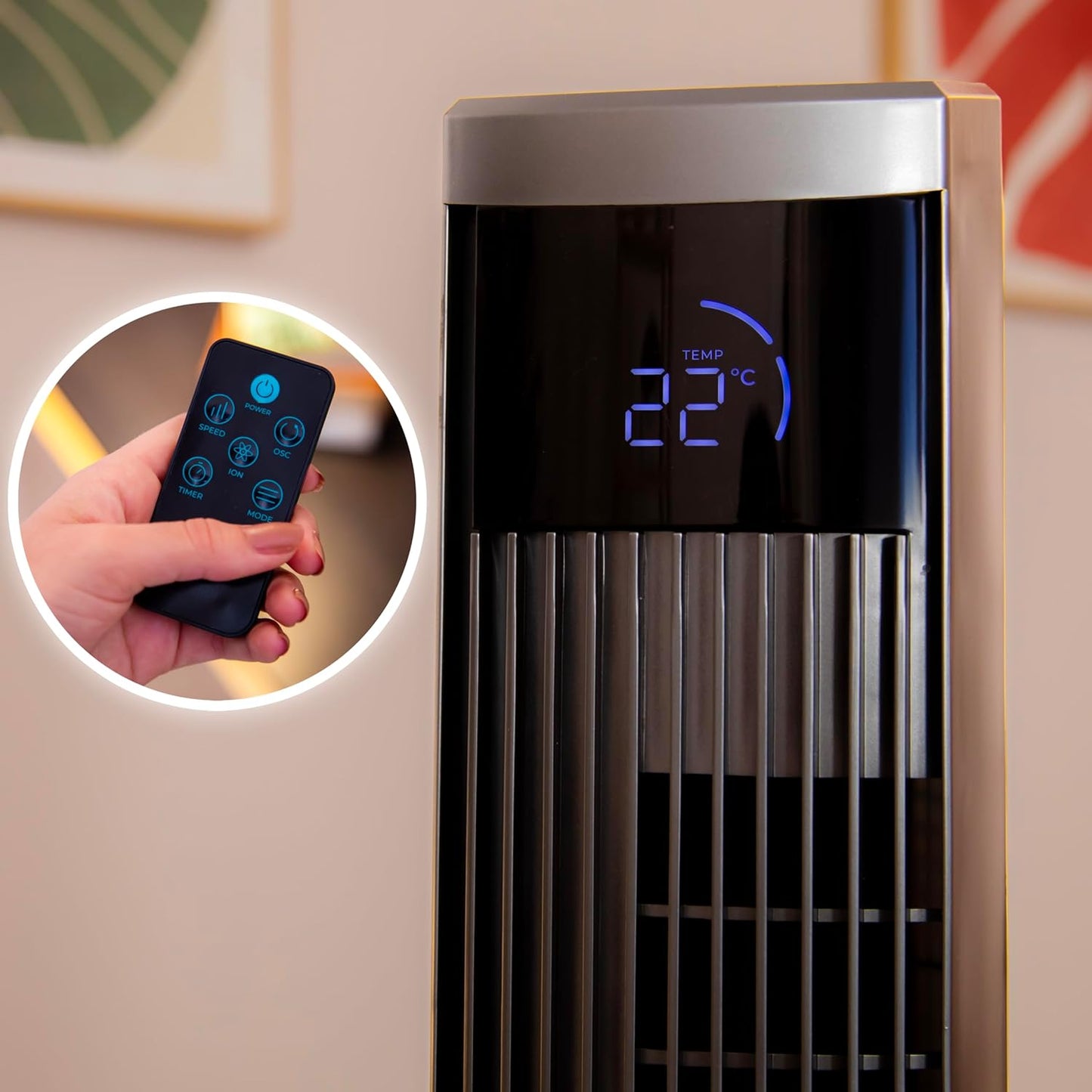 Turmventilatoren EnergySilence 9090 Skyline Ionic, Höhe 47" Schwarz