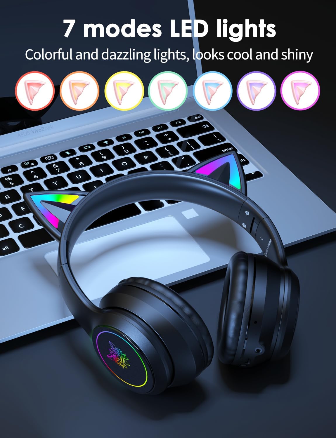 Bluetooth-Kopfhörer mit LED-Katzenohren, Cat-Ear Bluetooth