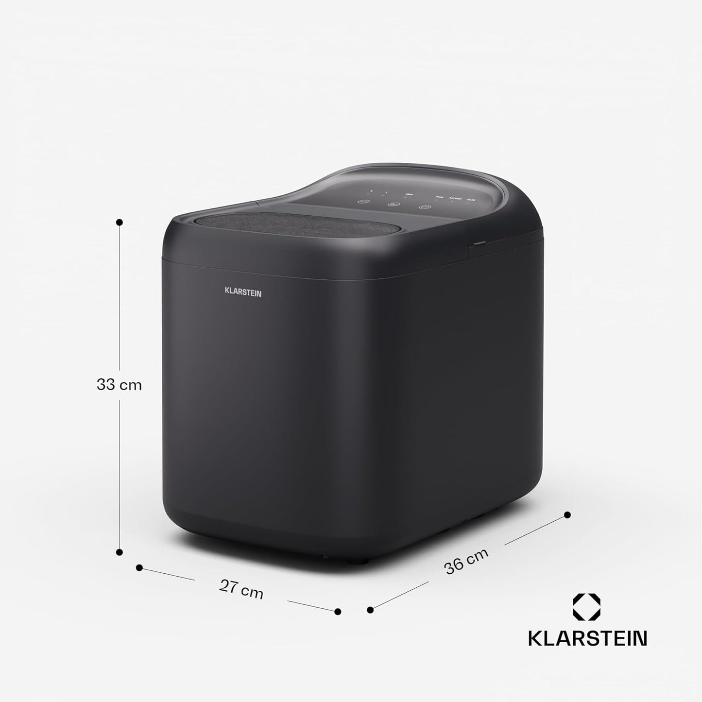 SparkIce Eiswürfelmaschine mit Touchpad & Schnellproduktion, 15kg/24h, Schwarz
