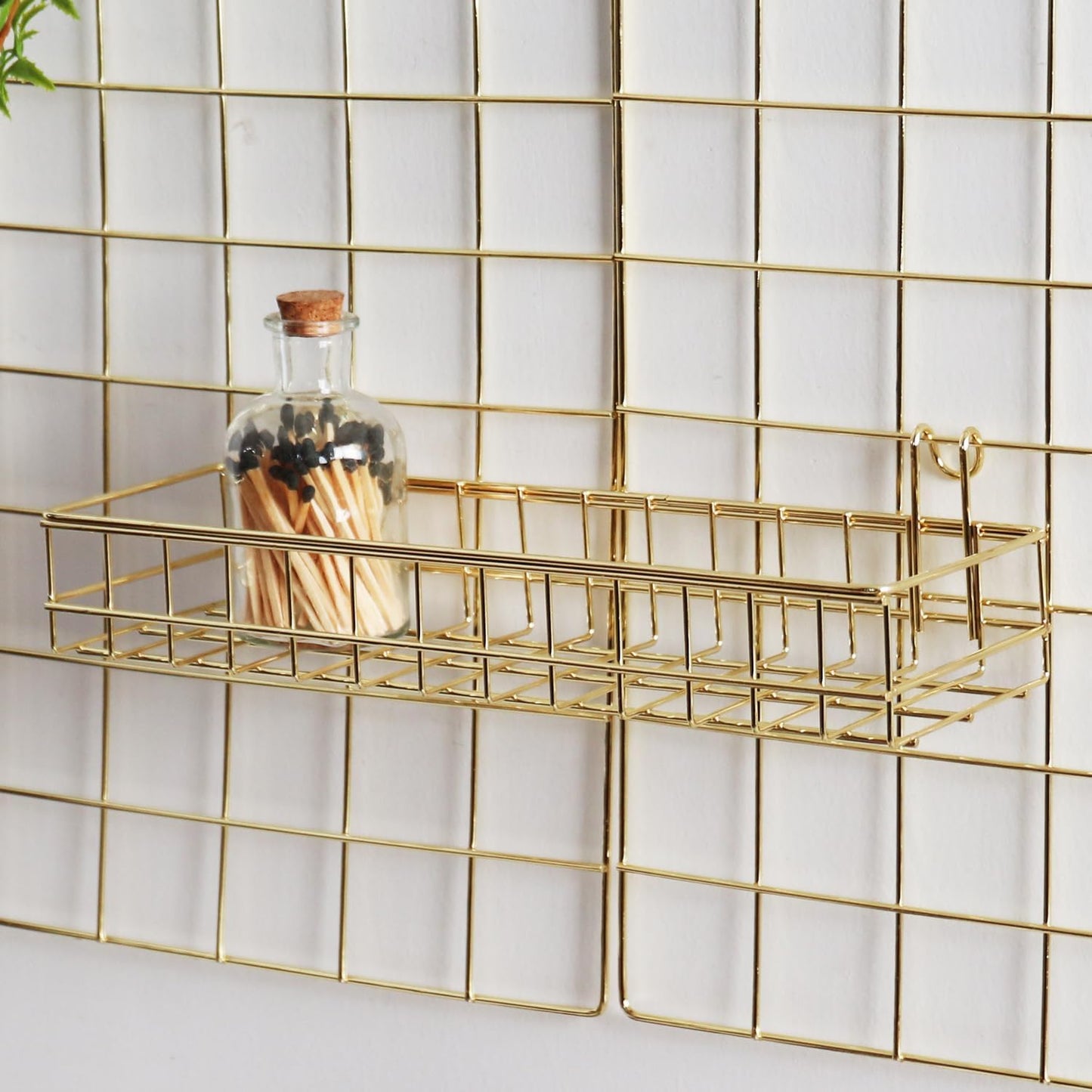 Wandgitter Hängekorb-Set, 5-teilig, Gold