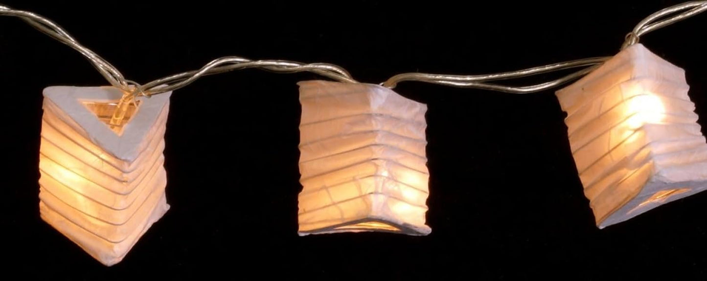Lichterkette Lampions Triangle mit 20 LEDs, Mix Naturweiss, normal