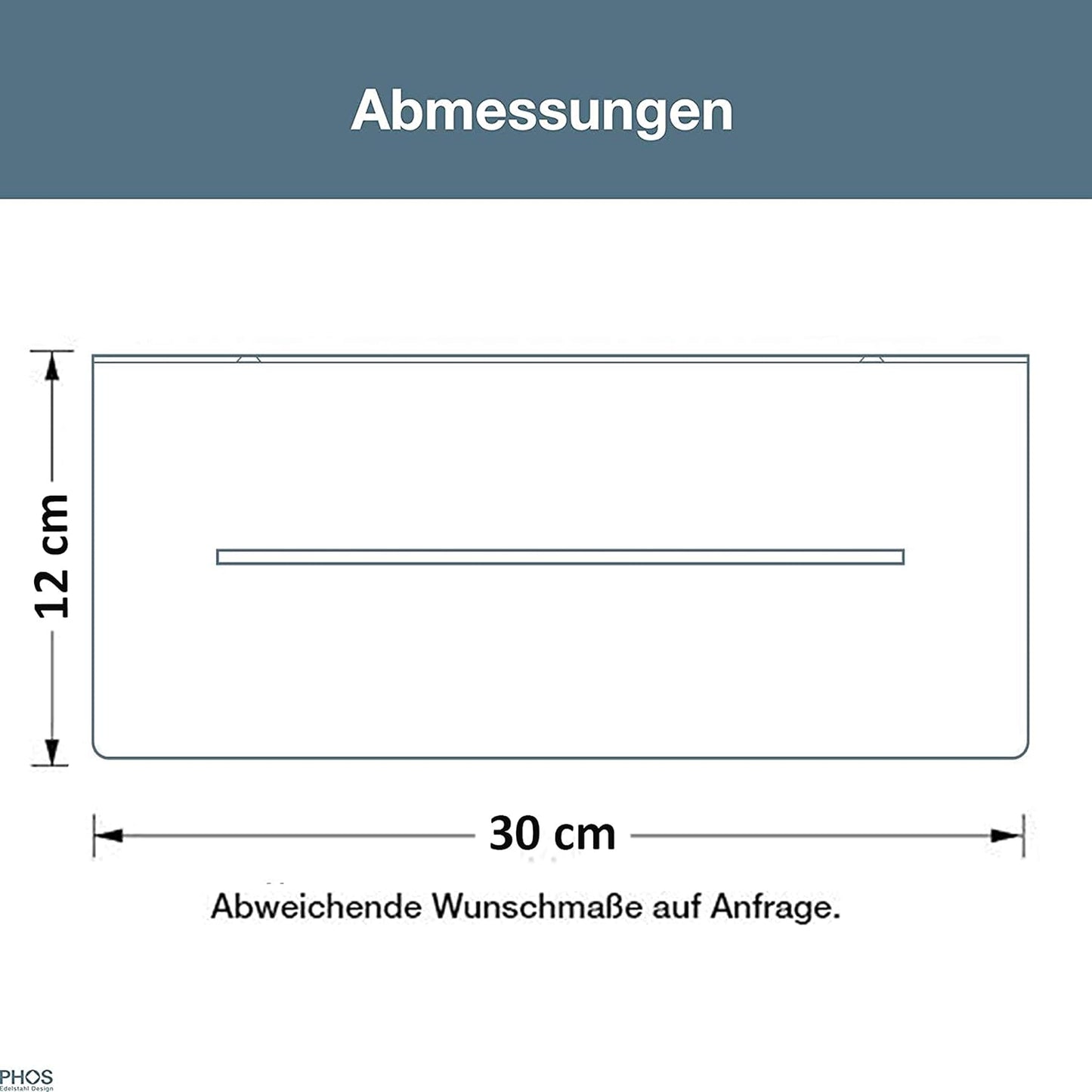 Duschablage, Breite 30 cm, Schrauben