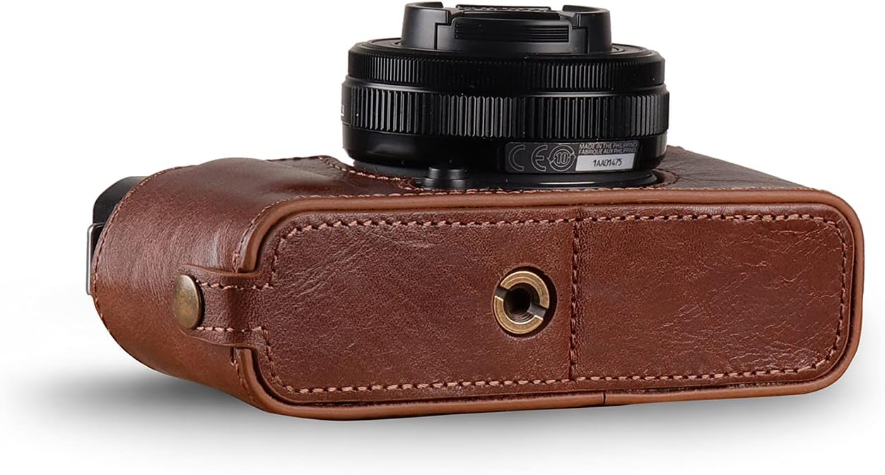 Lederkamera-Halbtasche für Fujifilm X Series X-E4, Braun