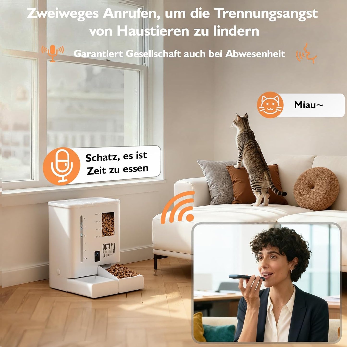 Futterautomat mit Kamera und App-Steuerung