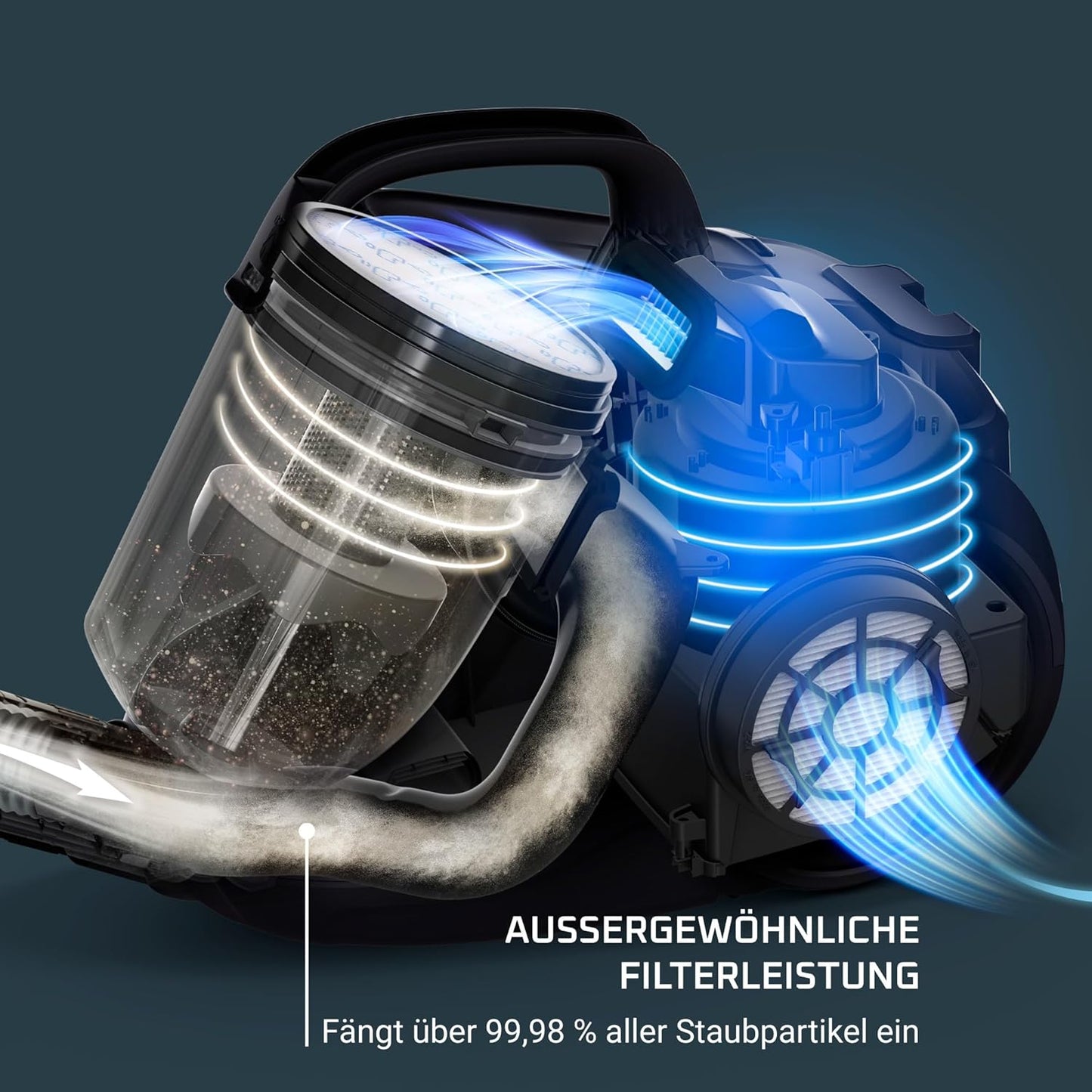 Swift Power Cyclonic Bodenstaubsauger RO2917, beutellos, 1,2l Staubbox