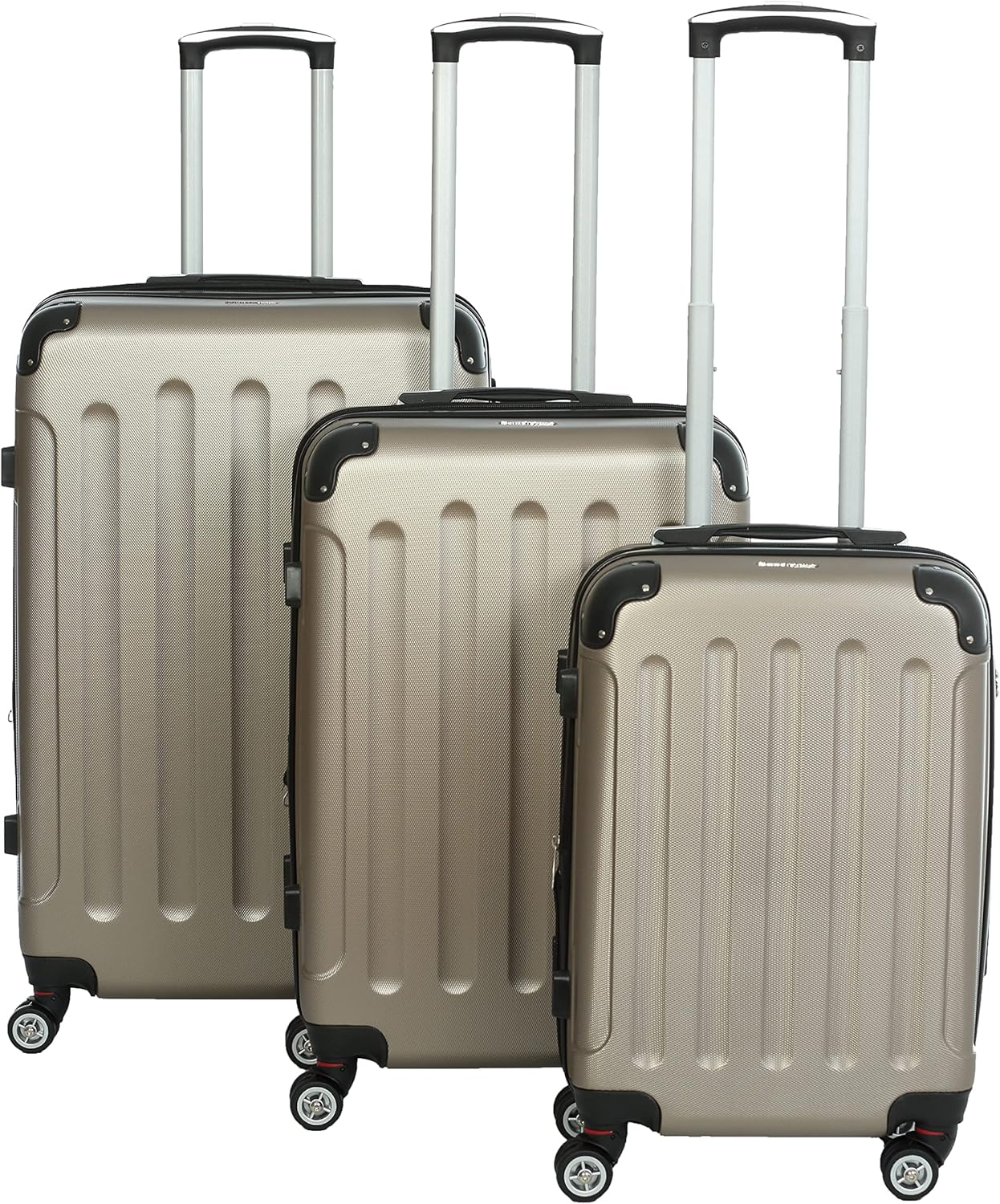 Luxus Kofferset aus ABS, 3.tlg Set Champagne