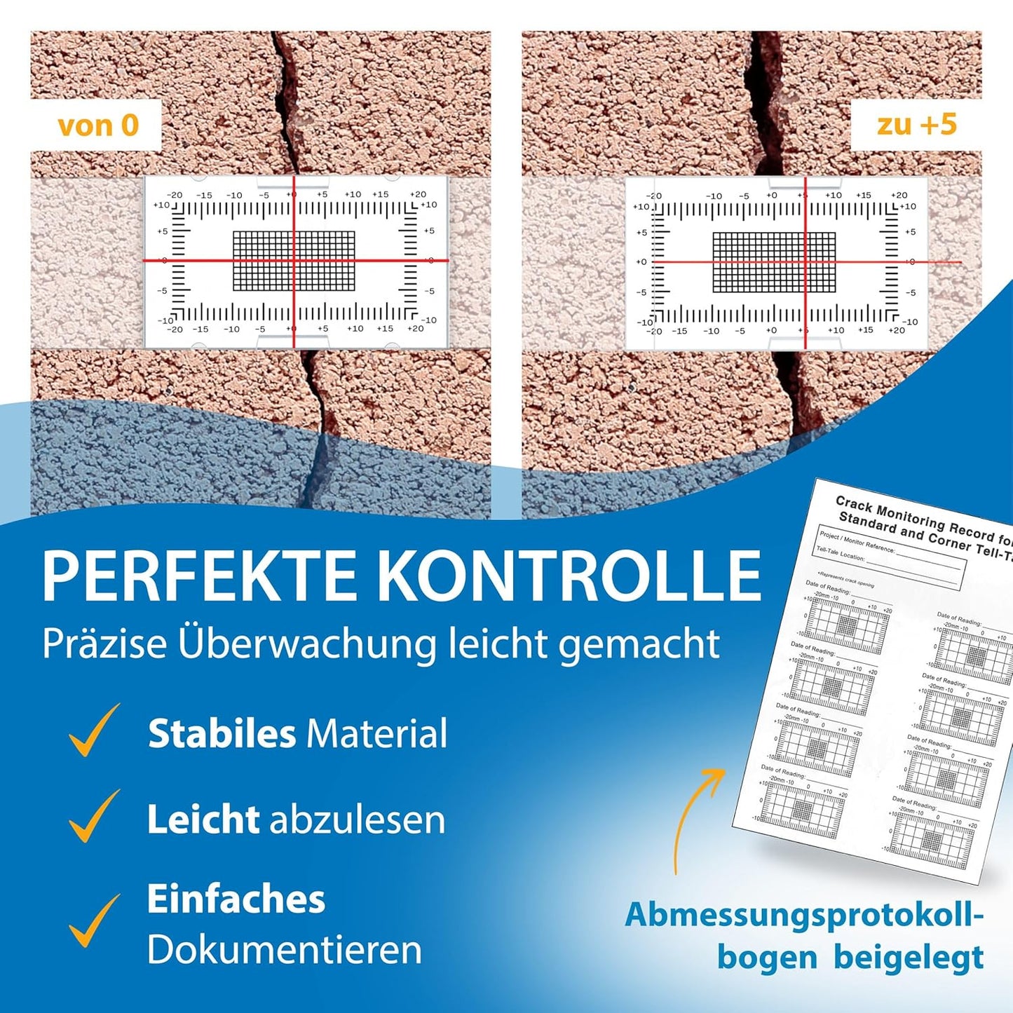 Rissmonitor Messlehre-Set, 15 cm 2 Stk.