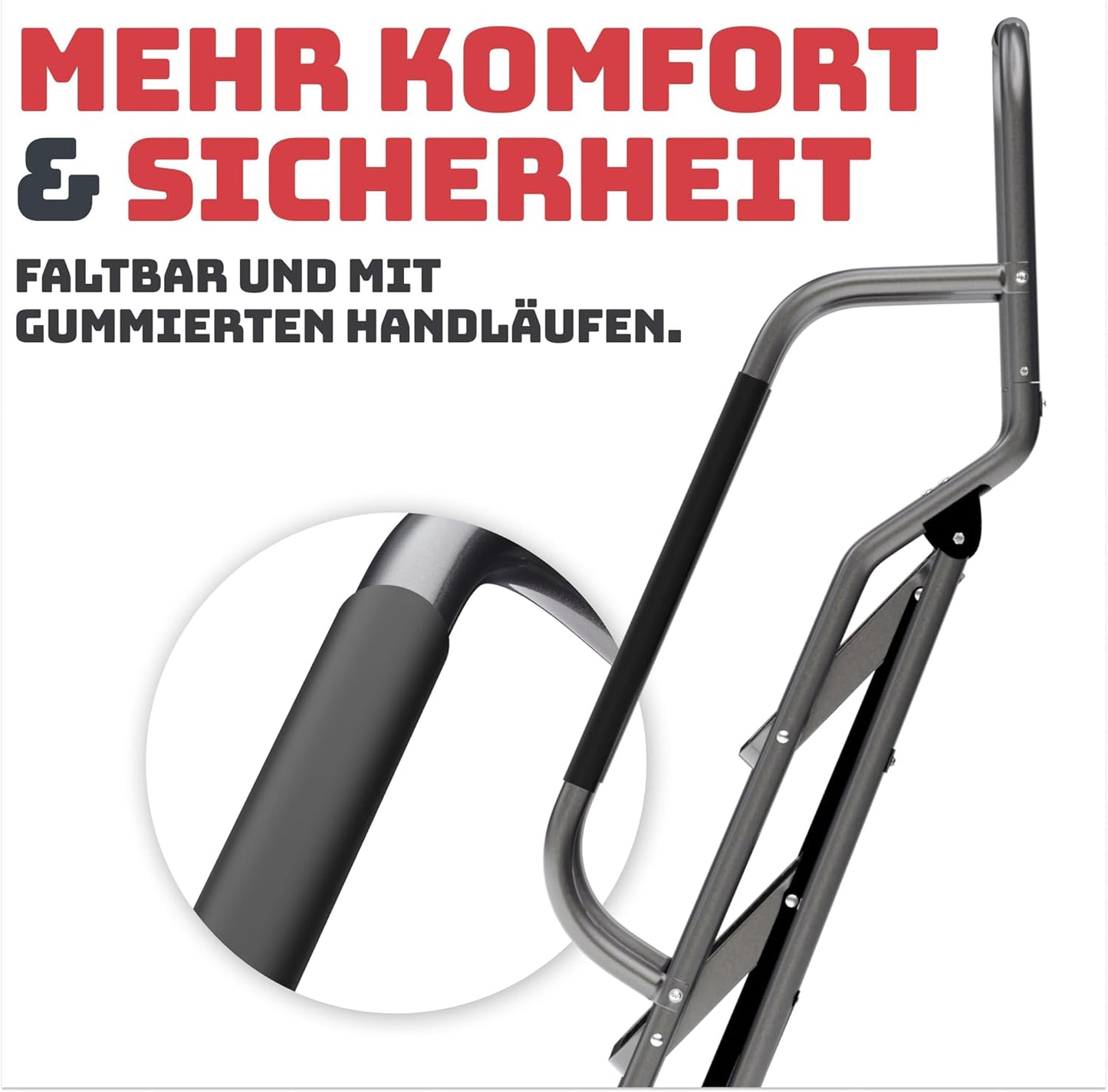 3 Stufen Sicherheitsleiter SM1032, 3 Stufen mit Handlauf Anthrazit