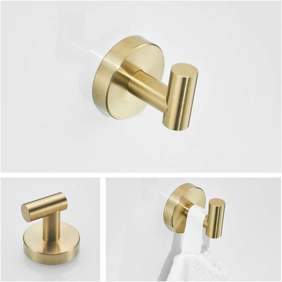 3-teiliges Badezimmerzubehör-Set, Gold Gebürstet