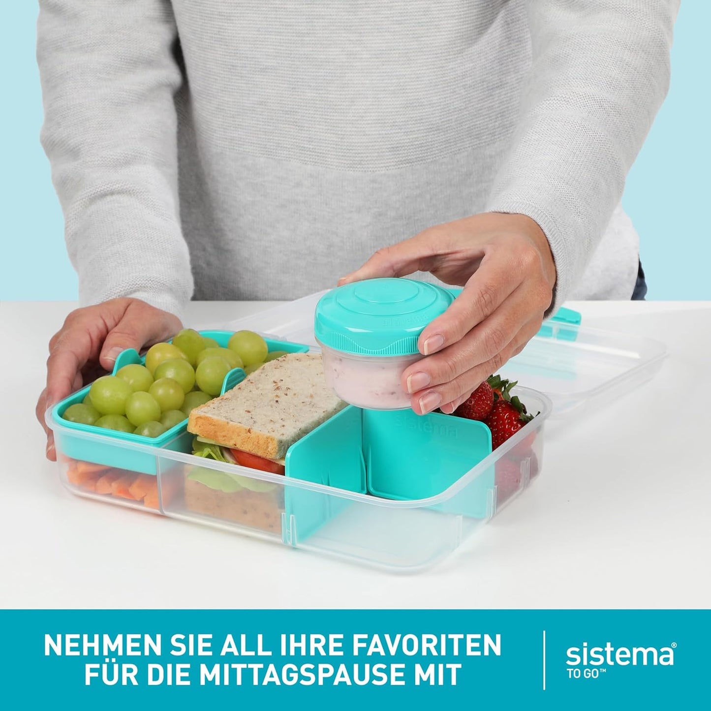 2-teiliges Lunchboxen-Set - To Go Bento Box Create, 2 x 1,48 l Minty Teal