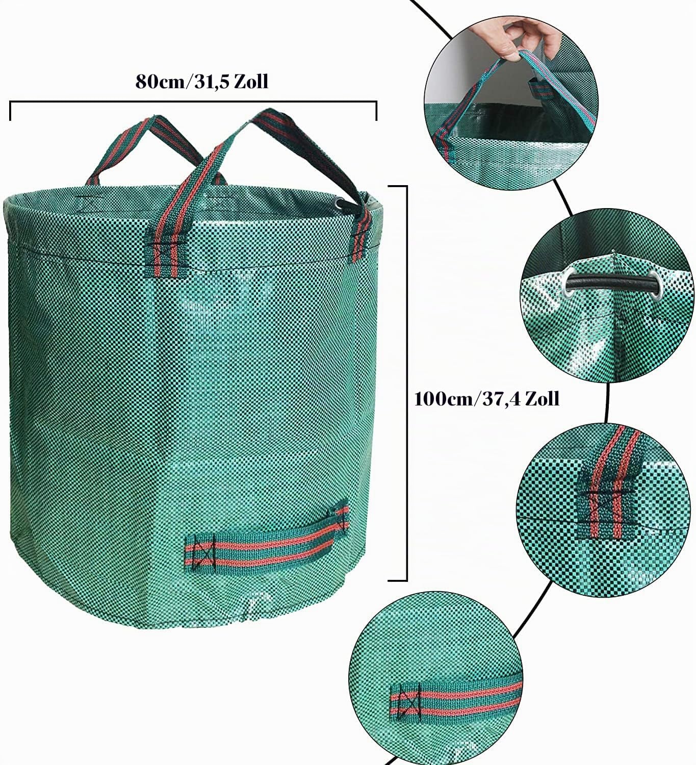 6er-Pack Gartensack für Gartenabfall, 500 l (Pack of 6) Grün