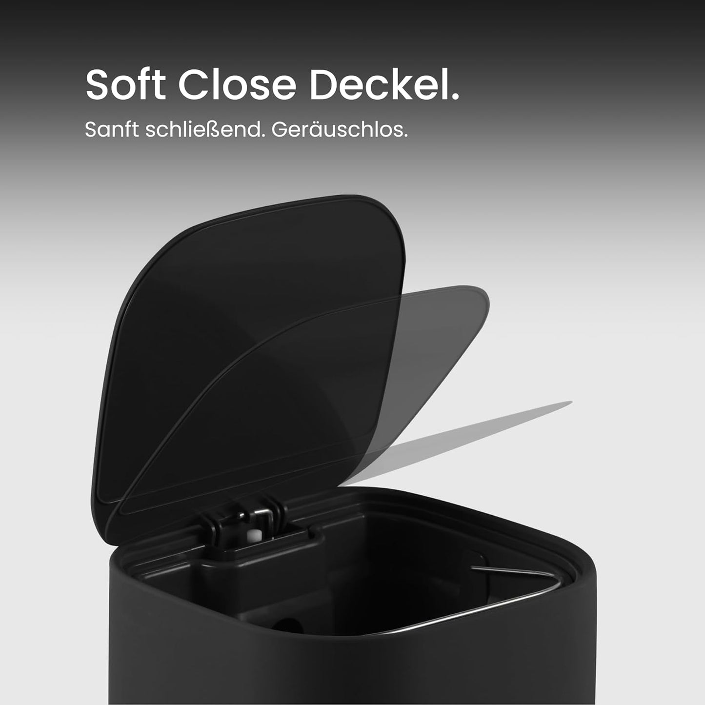 Kosmetikeimer mit Softclose-Deckel, Schwarz