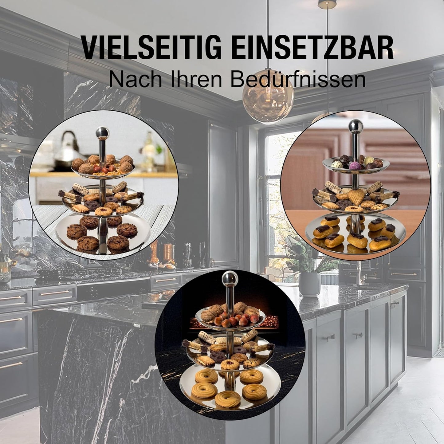 3-stufige Etagere für Desserts & Obst