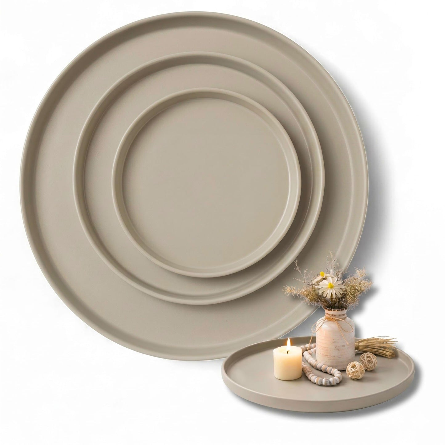 Deko-Tablett Set, Beige