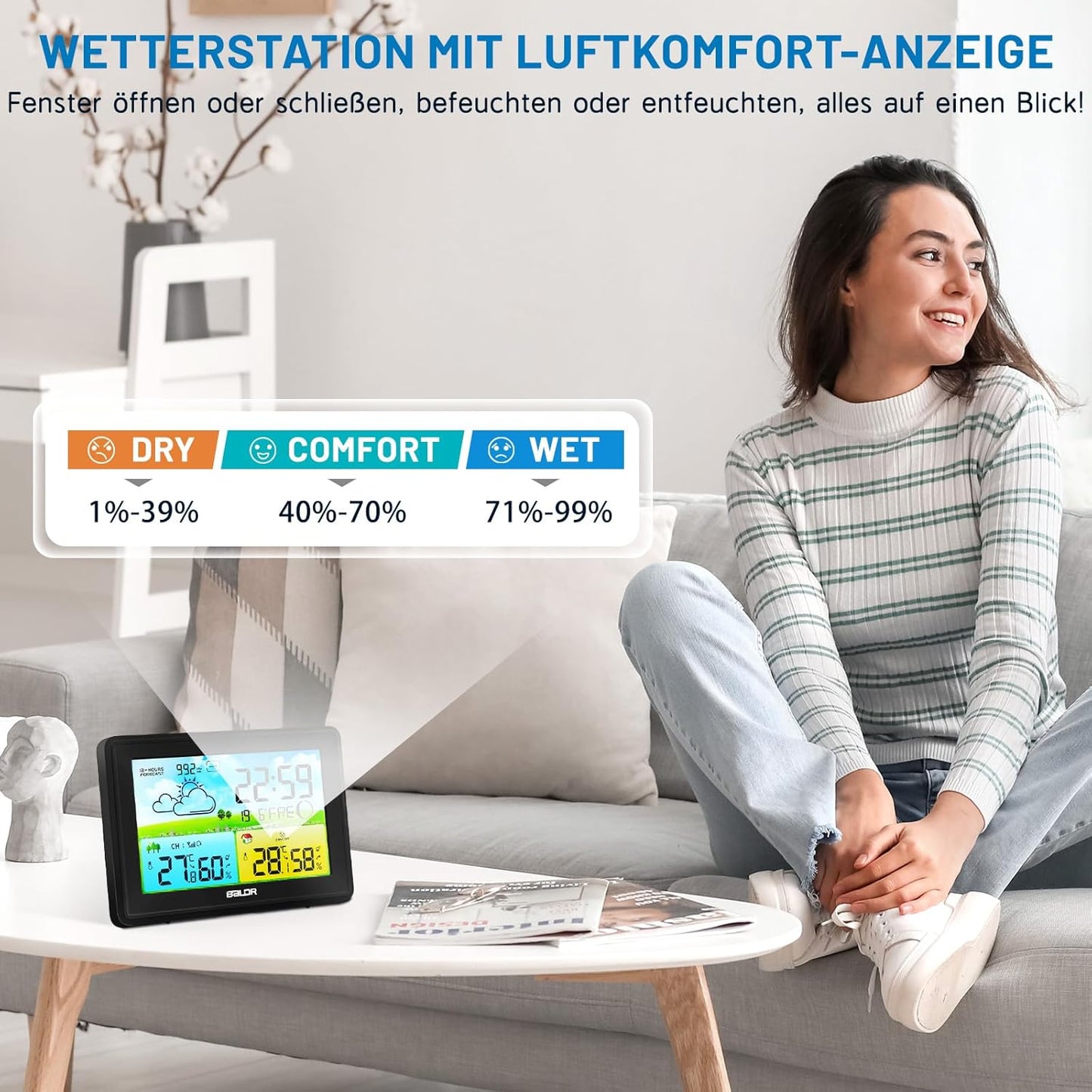 Funk-Wetterstation mit Aussensensor