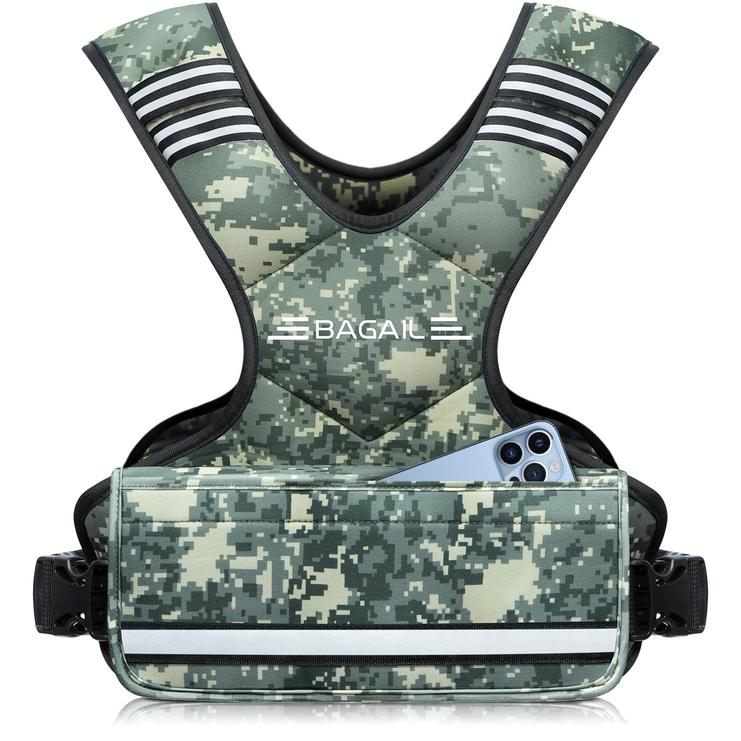 Einstellbare Gewichtsweste für Krafttraining, Grün Tarnfarbe 1.8-4.5kg / 4-10lb