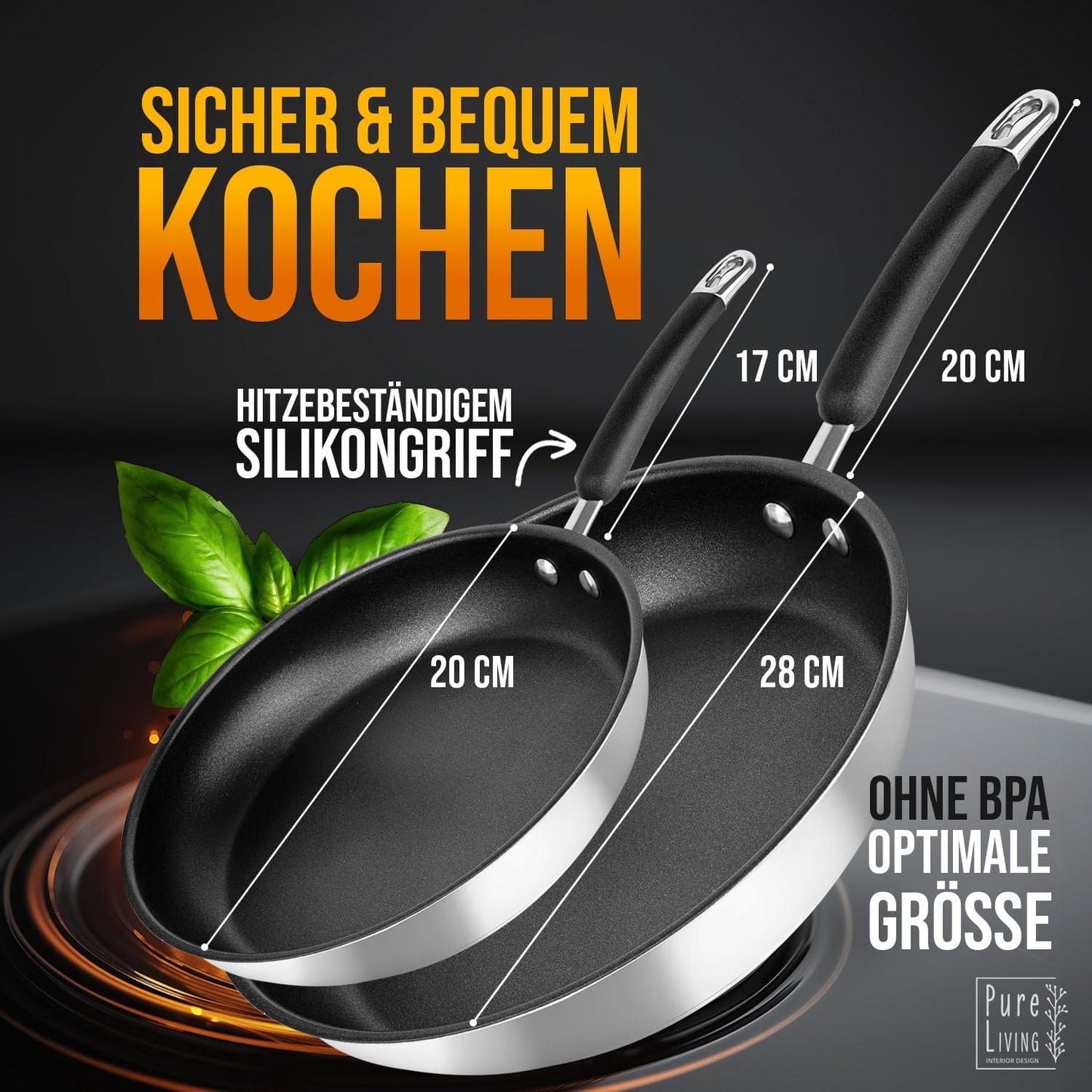 2-teiliges Pfannenset, 28cm+20cm Set