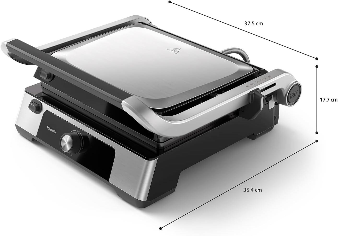 Kontaktgrill HD6301/90 mit Antihaftbeschichtung, Manuelle Temperaturkontrolle Kontaktgrill