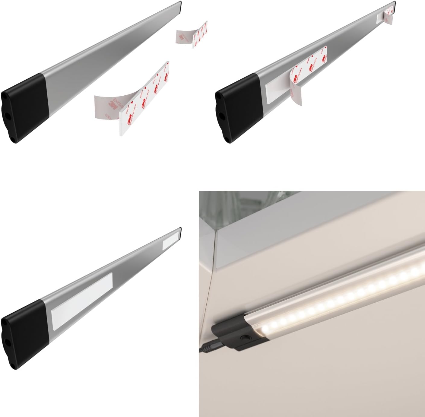 3er-Set LED-Unterbauleuchte Siris mit Bewegungsmelder, 3er Set