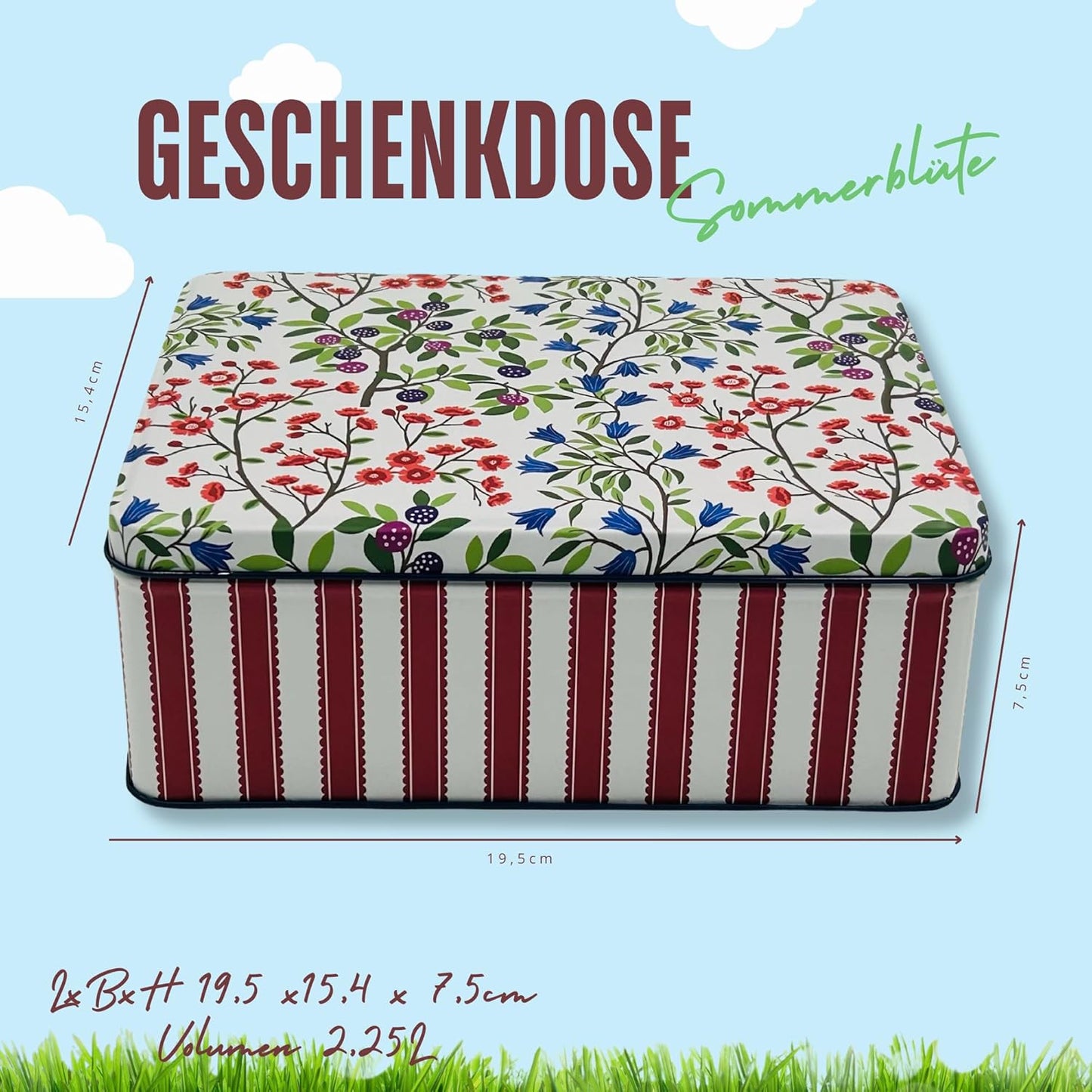 Keksdose Sanderson-Design, Sommerblüte