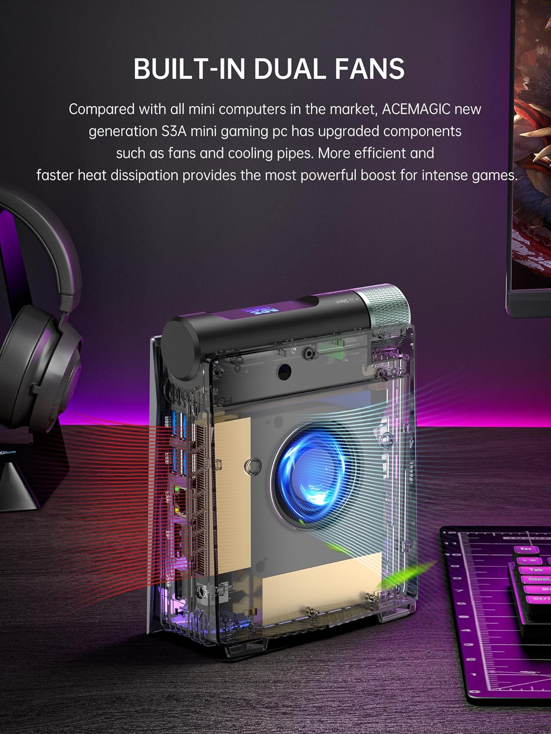 Mini PC mit Ryzen 9 6900HX und Radeon 680M, S3A R9 6900HX 32G DDR5 1T SSD