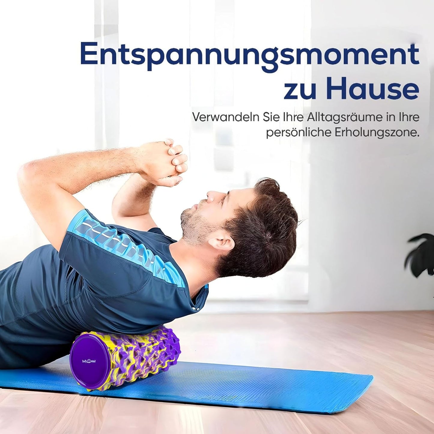 Faszienrolle für Massage und Fitness, Gelb-lila