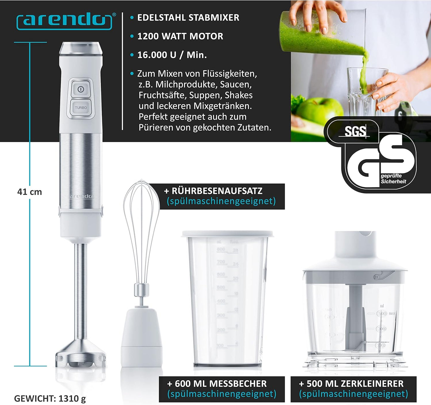 Stabmixer-Set, Weiss C