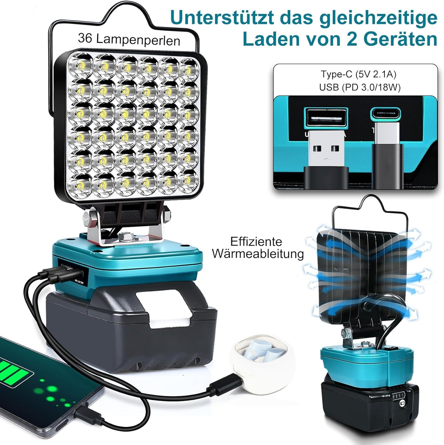 Akku-LED-Arbeitsleuchte, Blue-1