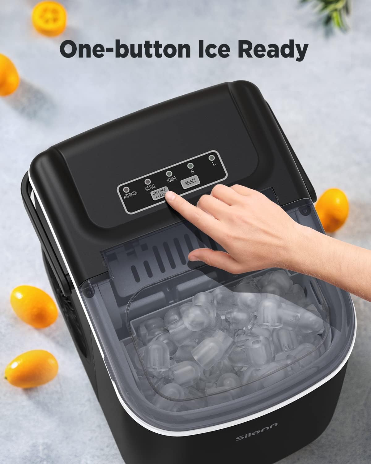Eiswürfelmaschine, Schwarz 1.2 L