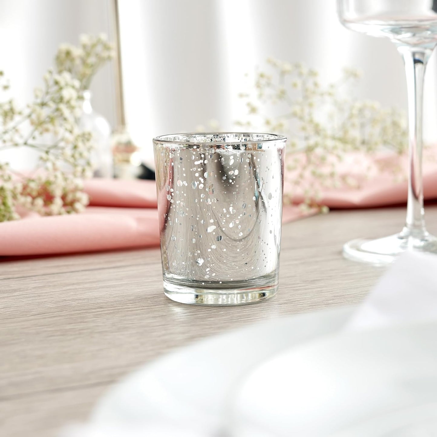 15er-Set Teelichthalter für weihnachtliches Ambiente, Silber 15