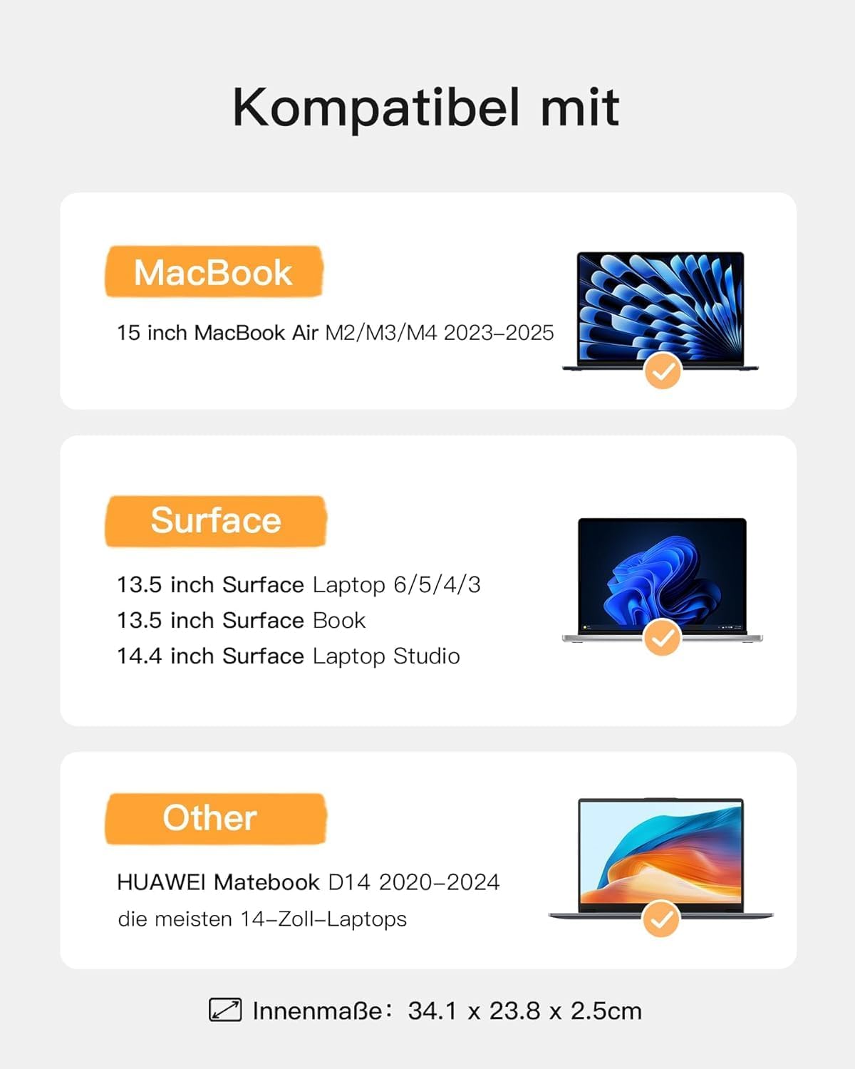 Laptoptasche mit Zubehörtasche, 14 Zoll / Schwarz