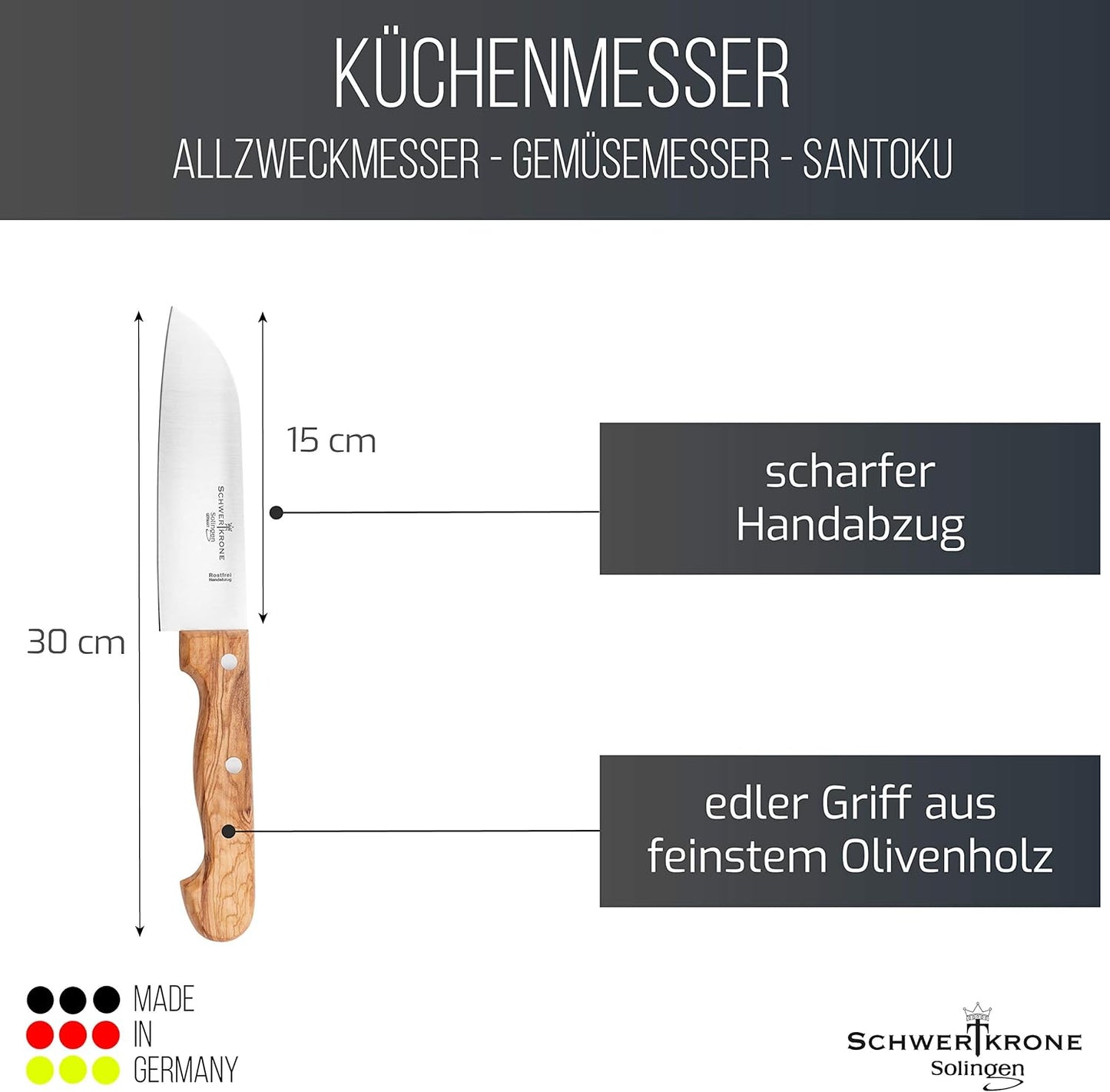 Santokumesser, 6" Santoku