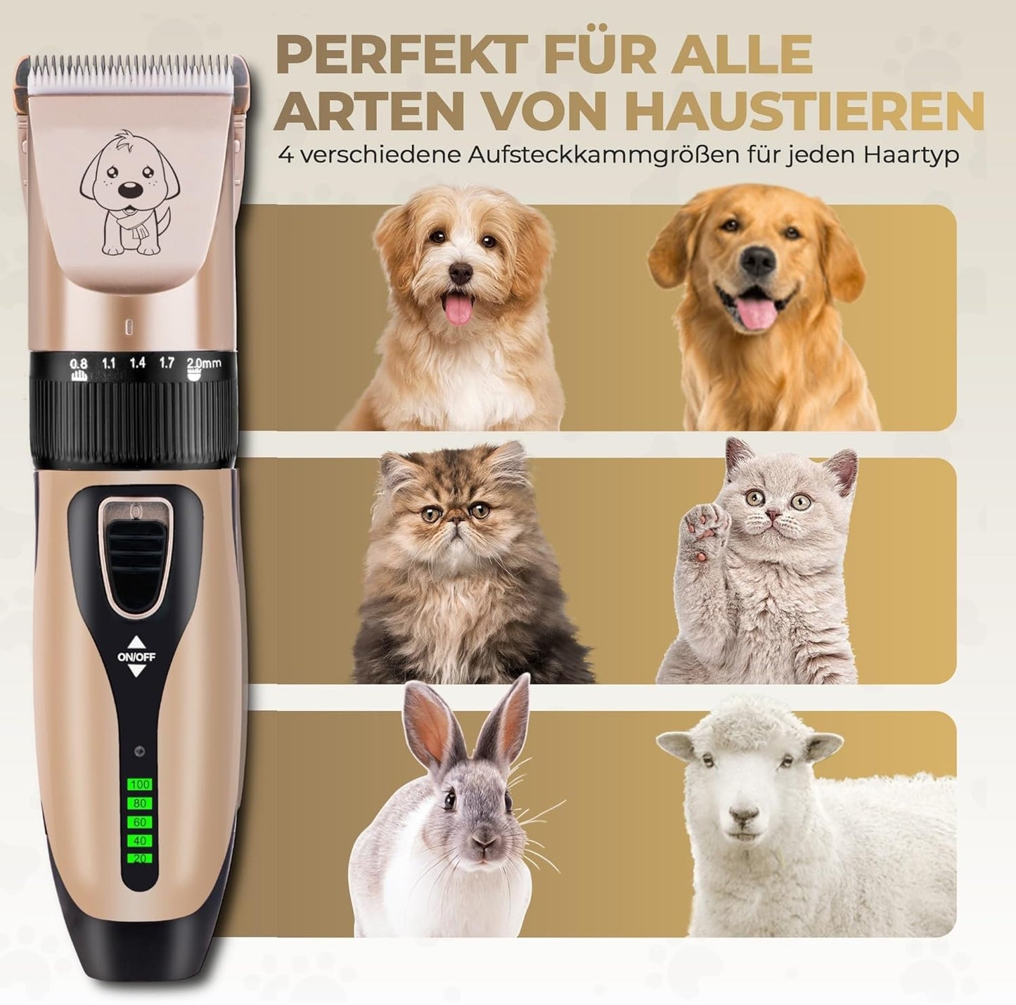 Hundeschermaschine mit Reinigungsbürste