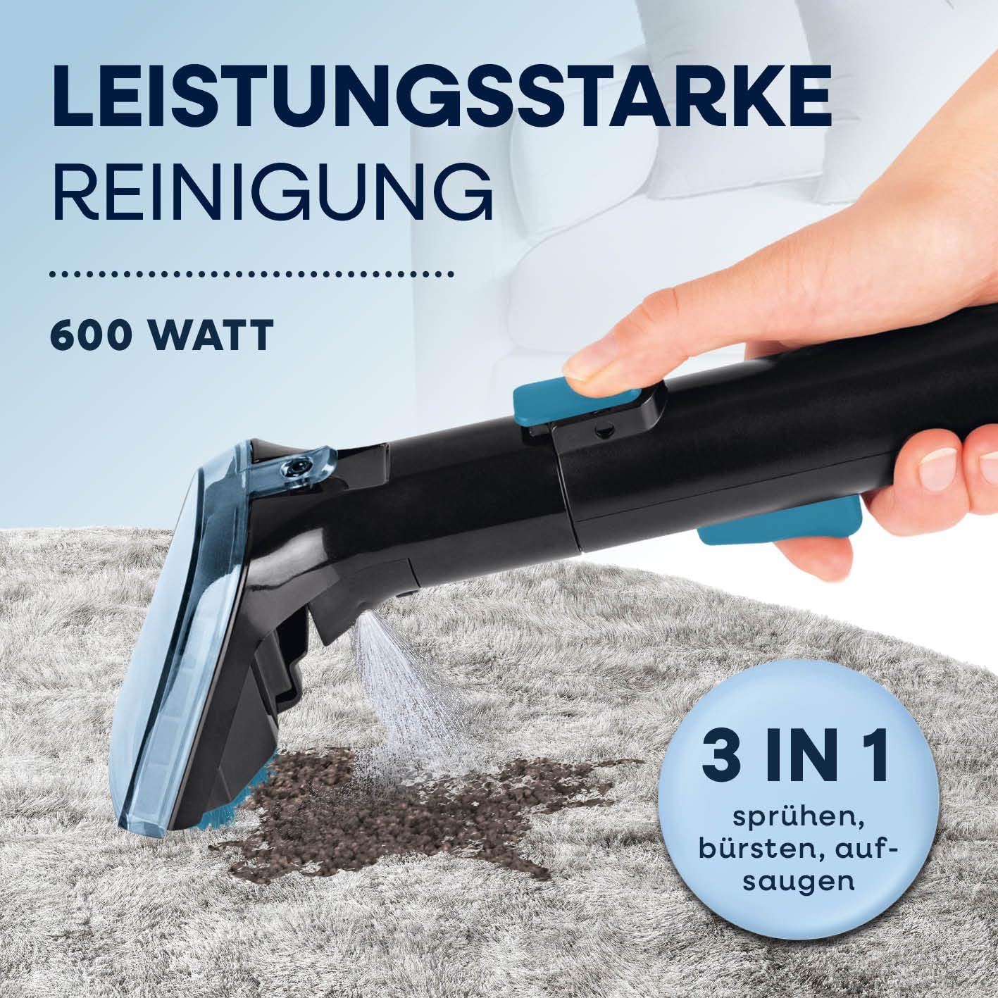 Polster- und Teppichreiniger, Waschsauger Pro Power 600W Blau