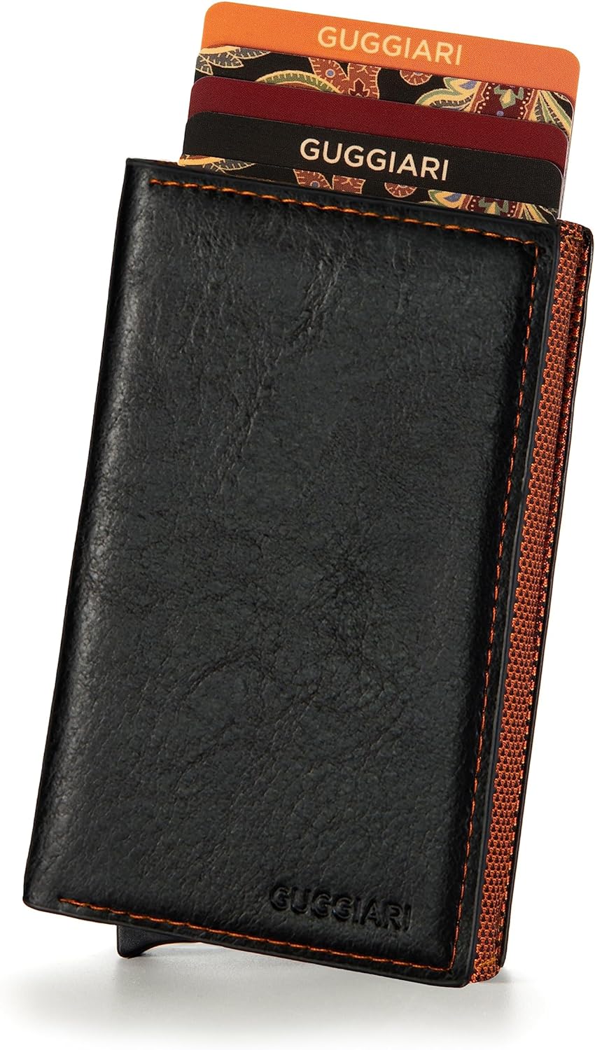 Kreditkartenetui, Black&orange|Kunstleder