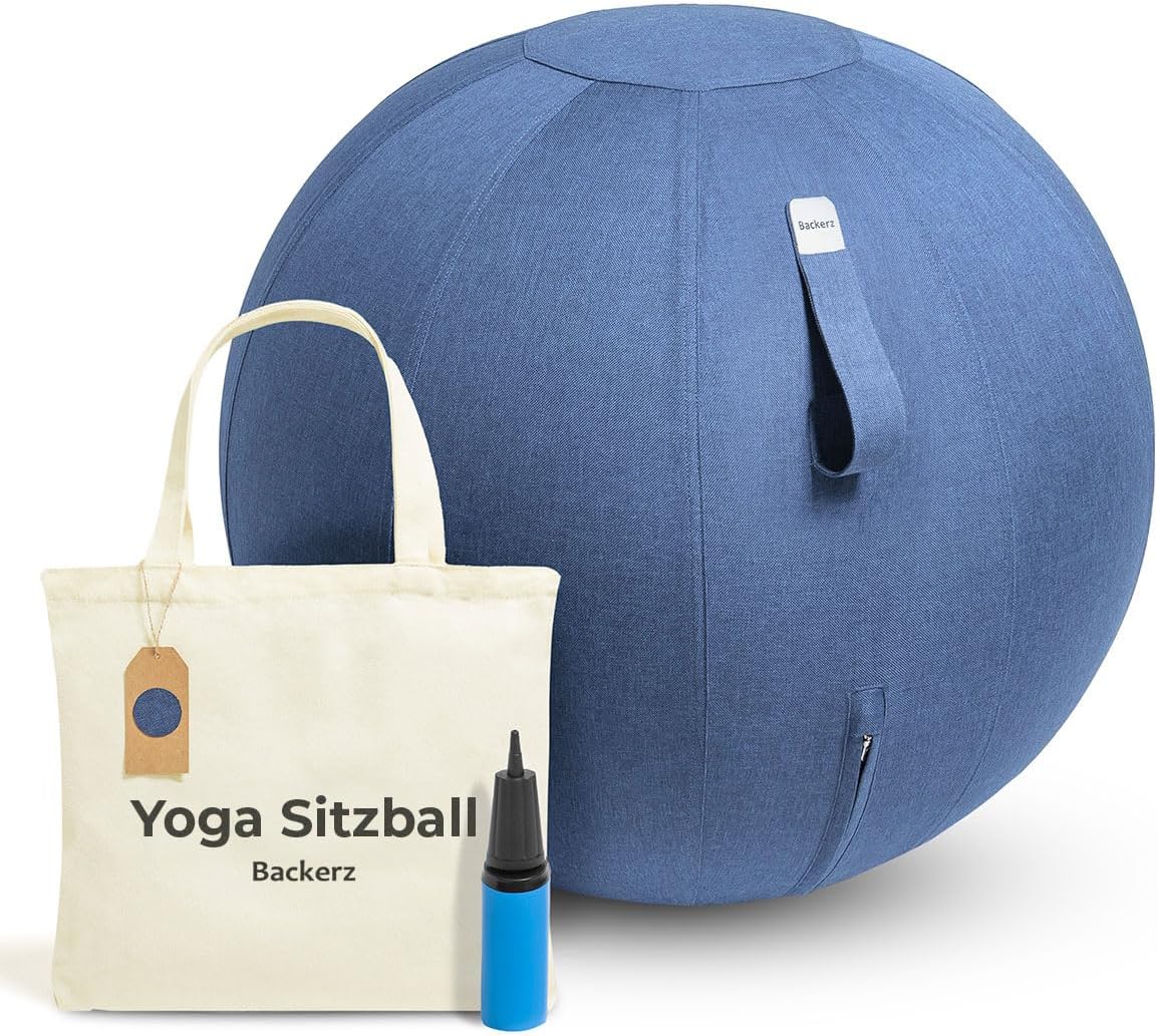 Ergonomischer Sitzball für Büro und Zuhause (65 cm), 65 cm Light Blue