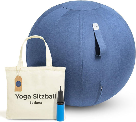 Ergonomischer Sitzball für Büro und Zuhause (65 cm), 65 cm Light Blue