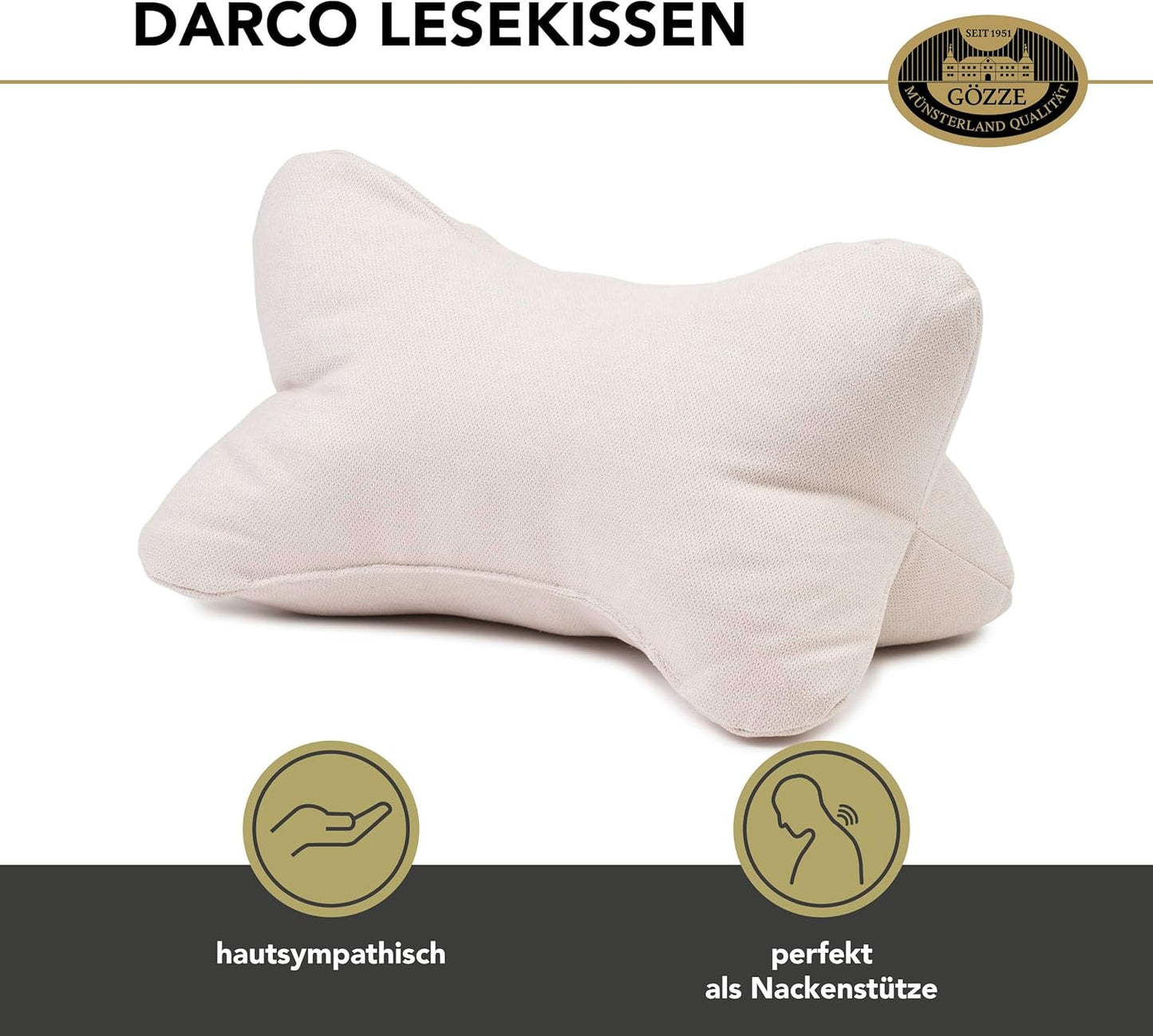 Kuscheliges Lesekissen Darco, Creme