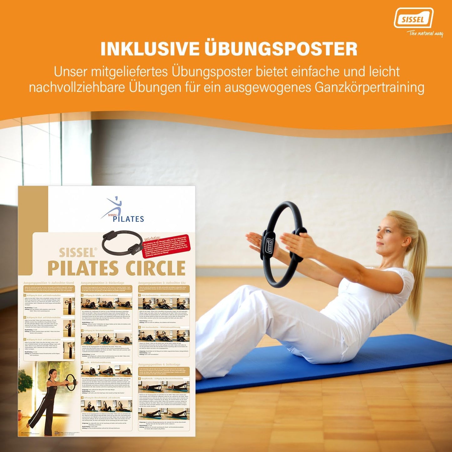 Pilates-Ring mit rutschfesten Griffen, Single