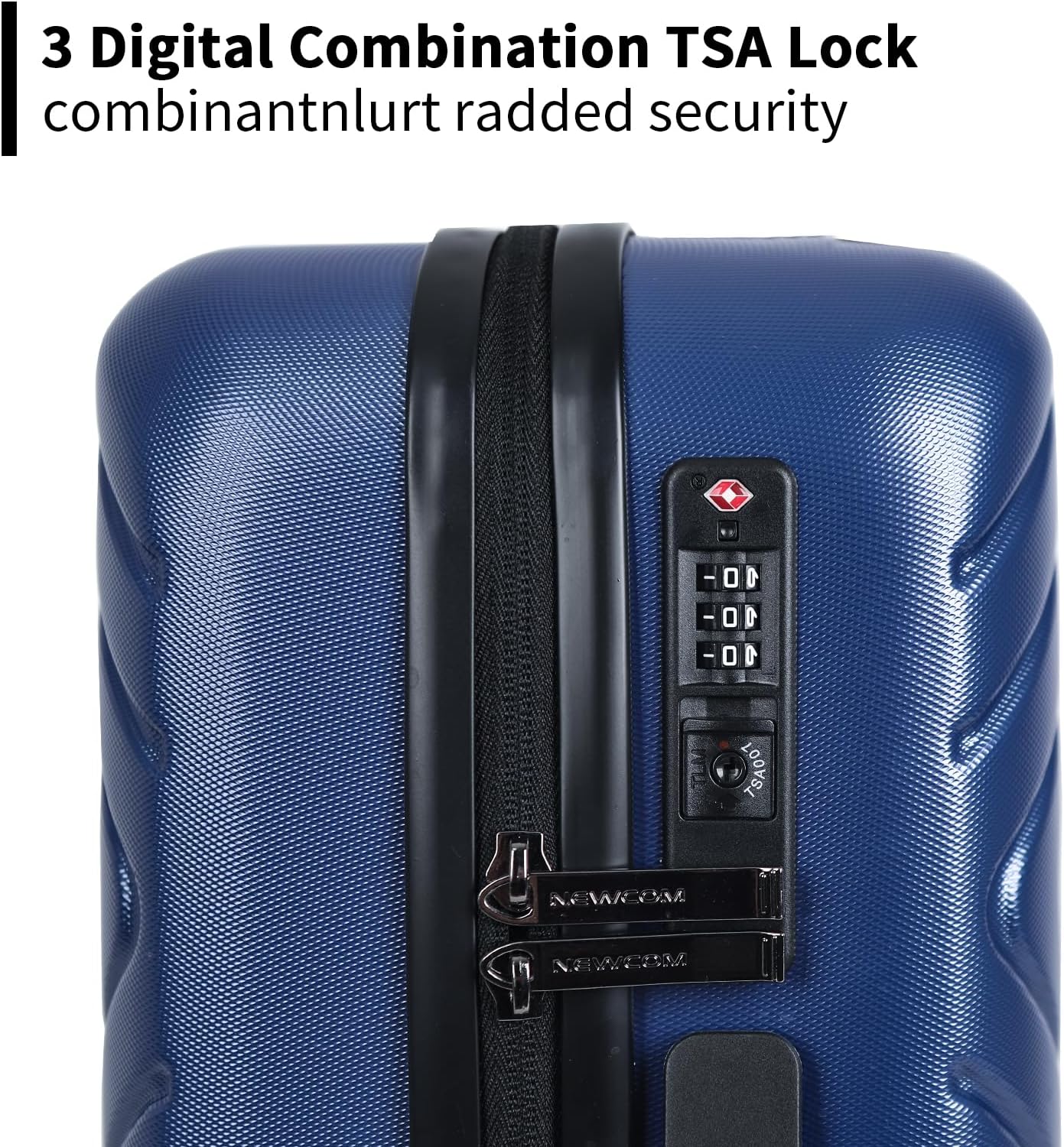Newcom Handgepäckkoffer mit TSA-Schloss (50L), 20 Zoll Blau