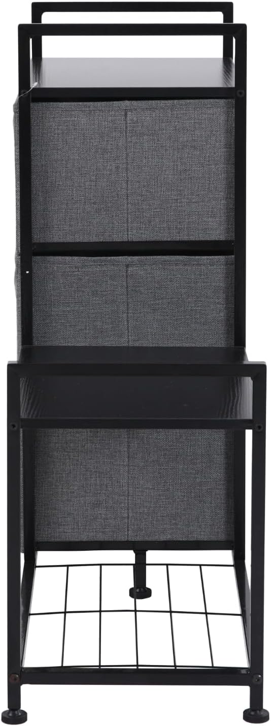 3-Schubladen-Regalsystem Runa, RUNA Schwarz/Grau